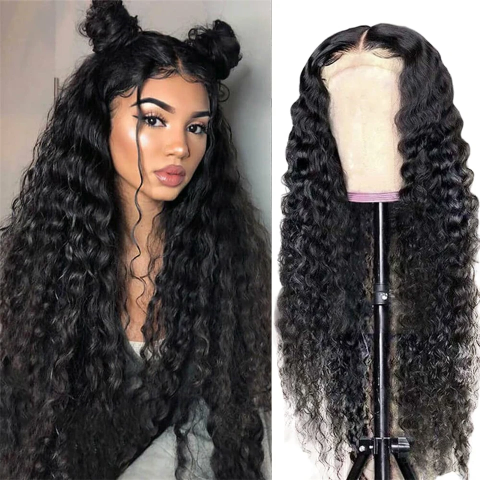 

FABHAIR 13x4 кудрявые парики для женщин, предварительно выщипанные натуральные Детские волосы, 180 плотность, бразильские натуральные, глубокие волны, фронтальные, влажные