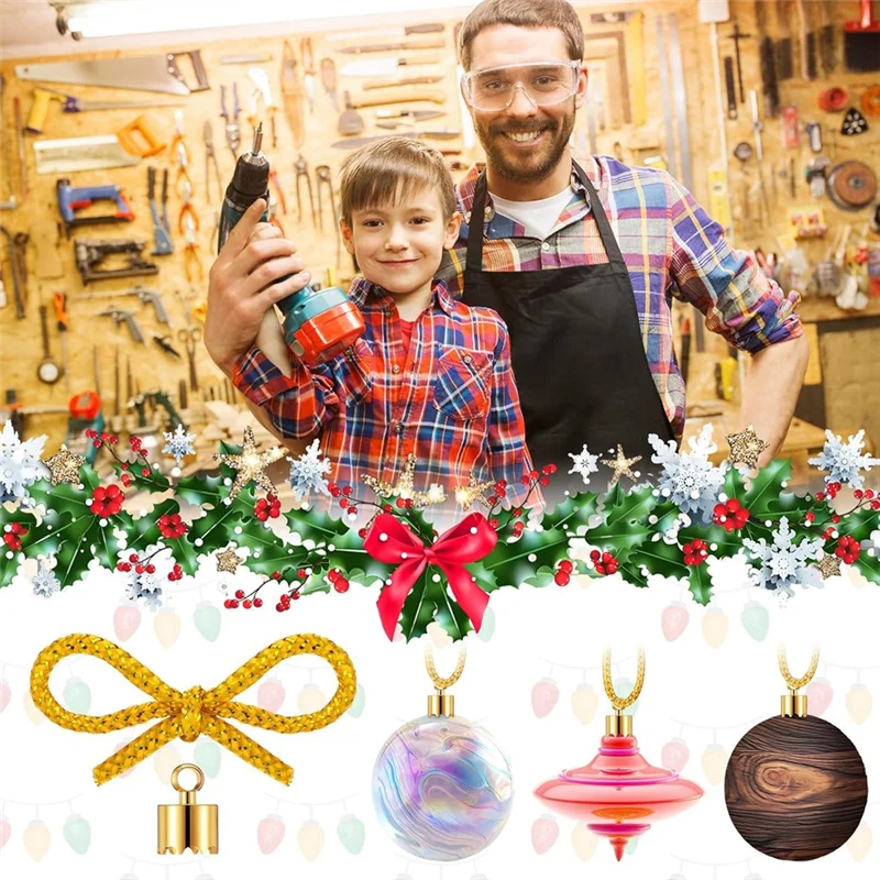 【RECOMENDAR】Christmas Tree Ornament Making Kit 12 Set Wood Turning Tool Hanging Decorations For Xmas Tree view 3