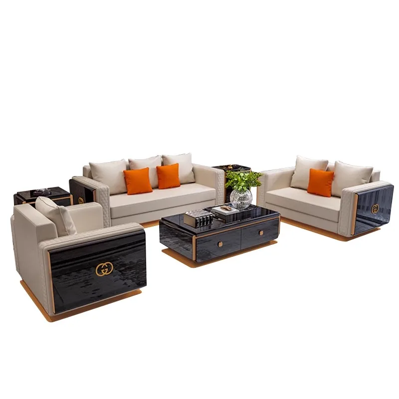 #Modern Style Light Luxury Sectional Sofa Set with High Density Sponge for Apartment Hotel Mall & Living Room