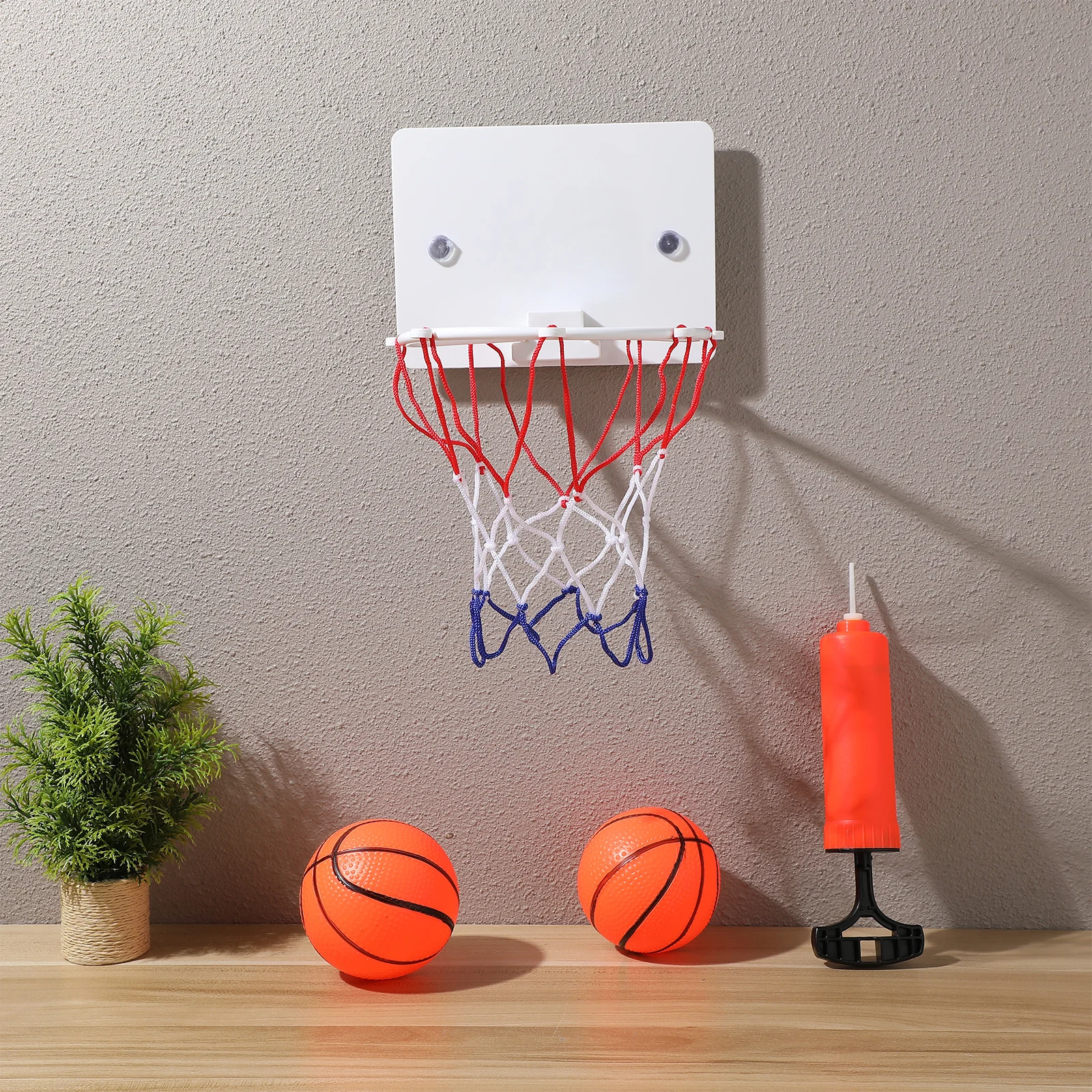 1pc Wall-mounted Basketball Set Basketball Toy Set Material Easy Assemble Indoor Kids Fun Mini Accessories Toy