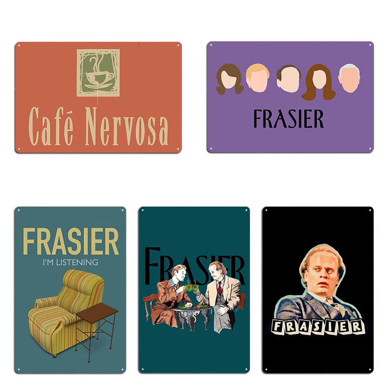 Cafe Nervosa sign Frasier Seattle Frasier TV Series Poster Metal Design Pub Customize Printing Cave Kitchen Tin sign Poster