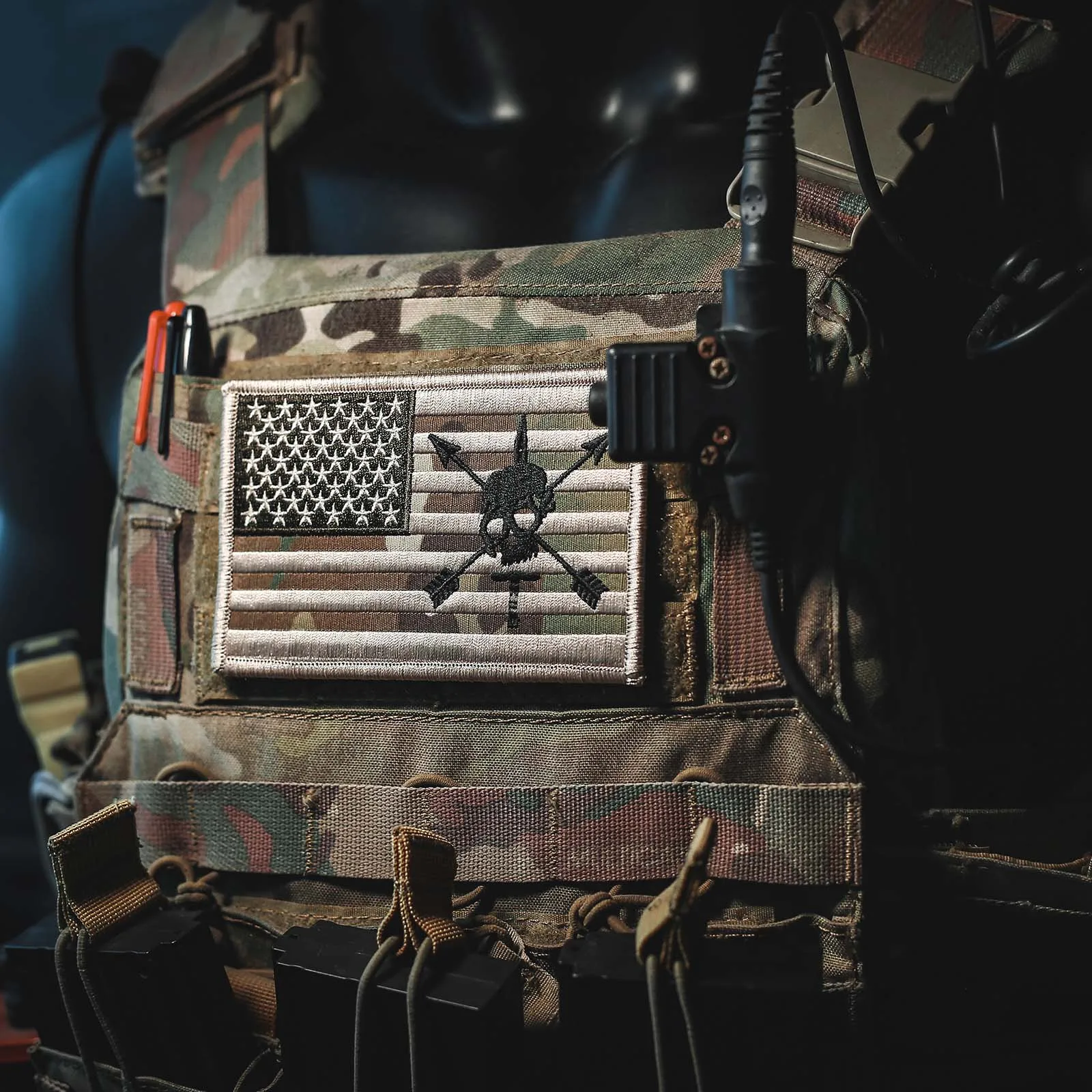 Parche Velcro bandera USA táctico chaleco mochila MOLLE gancho lazo - imagen 5