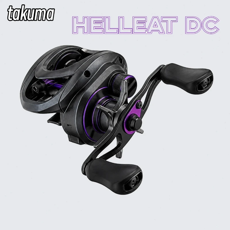 Carretilha Takuma Hellcat DC com Freio Eletrônico Inteligente, 8kg de Arrasto Máximo, Leve, Alta Relação de Recolhimento, para Pesca com Iscas de Longo Arremesso