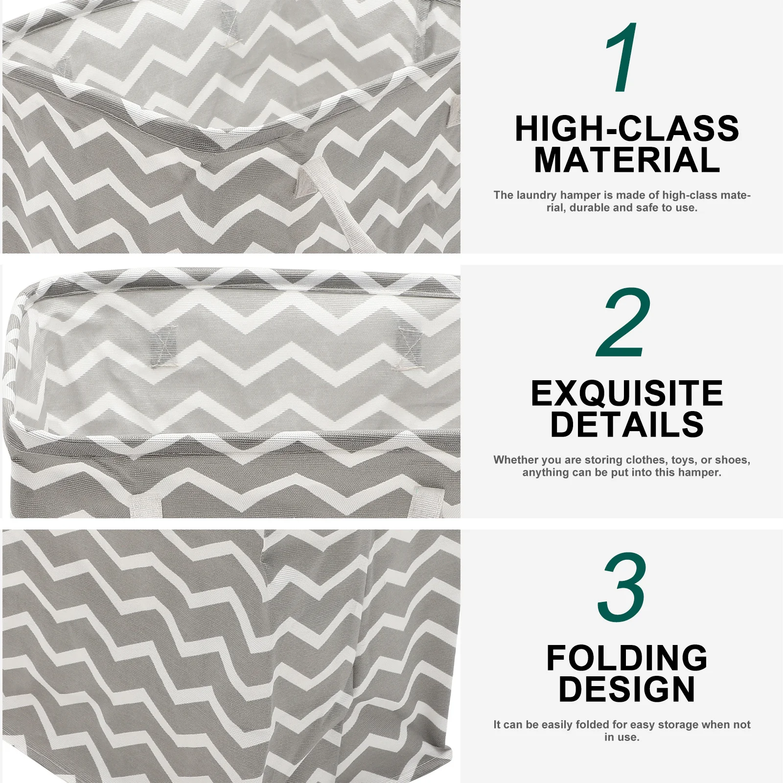 

Laundry Basket Foldable Design Heavy Duty Clothes Storage Basket for Home Dorm Room Portable Dirty Clothing Organizer with Dual