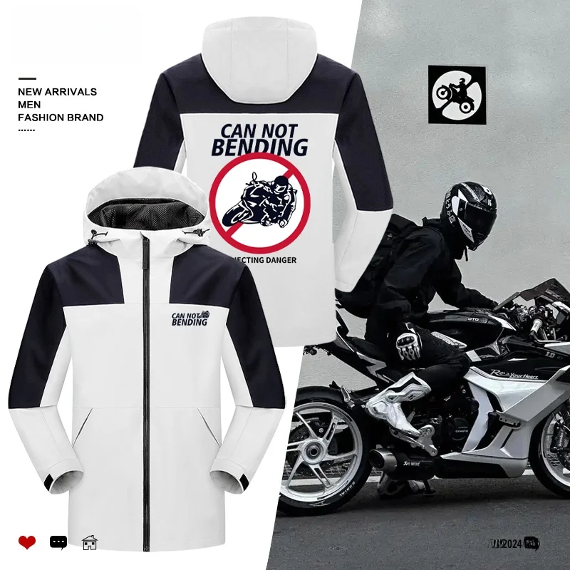 

Men's Motorcycle Riding Jaet Windproof Waterproof Tee-in-One Coat Stand Fit Polyester Casual Outerwear for Spring Autu...