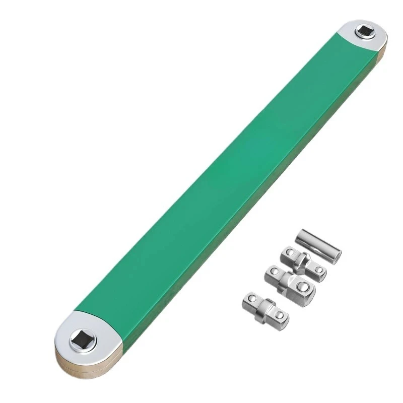 Dual Head Offset Extension Wrench Multi Functional Tool with 1/2 1/4 3/8 Drive Adapters Universal for Tight Spaces image 2