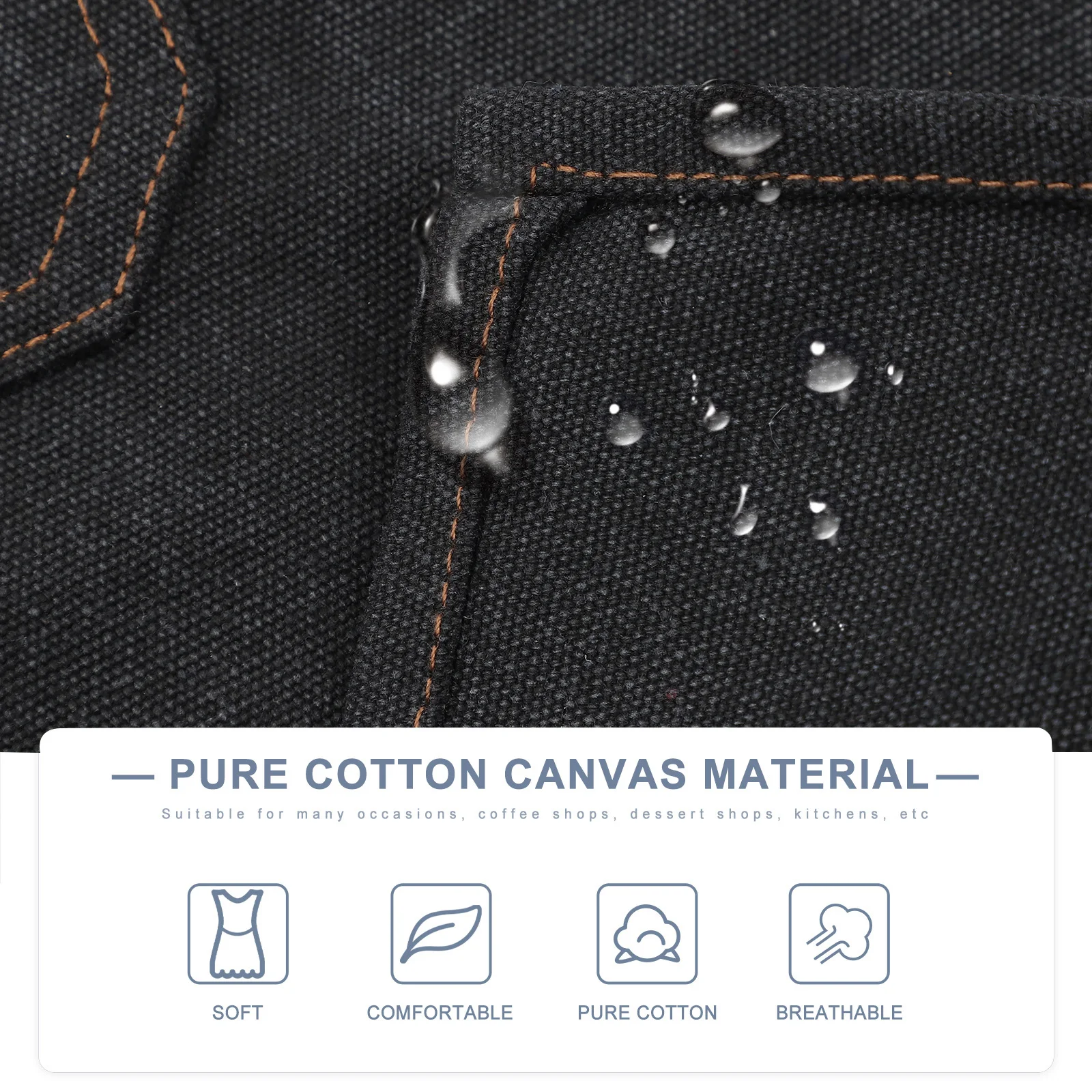 

Canvas Apron for Men Women Bartender Hair Stylist 3 Pockets Cross Back Design Kitchen Cooking Grilling Painting Salon Use