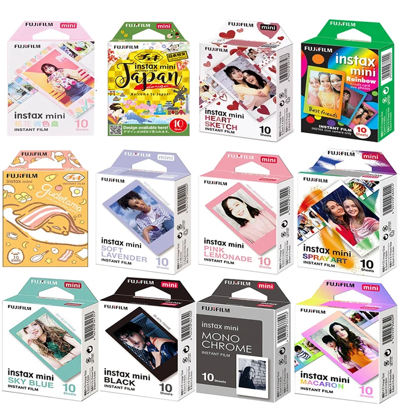 10 Sheets Fujifilm Instax Mini Film For Fuji Instant Camera Mini 12 LiPlay 11 9 8 7s 90 LINK Edge Color Instax Film Photo Paper