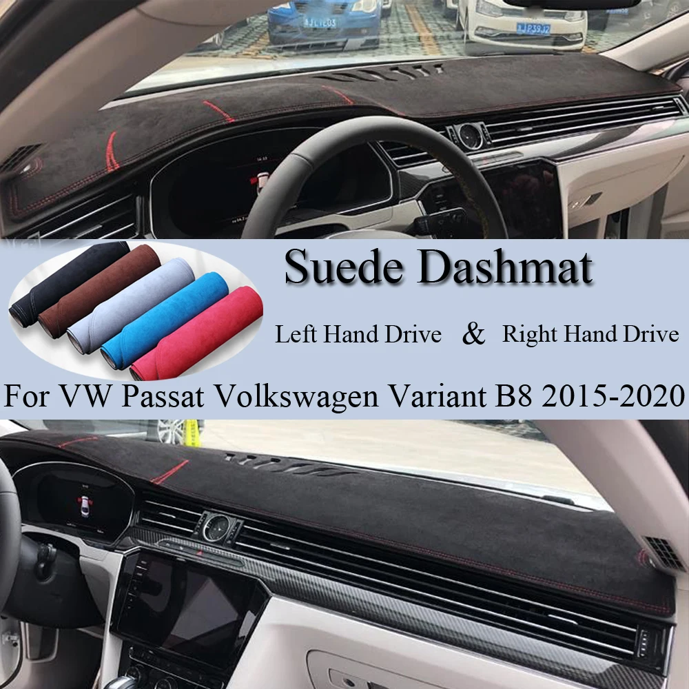 For VW Passat Volkswagen Variant B8 2015 2016-2020 Suede Leather Dashmat Dash Mat Cover Dashboard Pad Sunshade Carpet Accessory