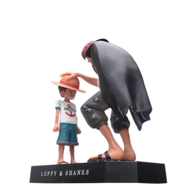 18cm One Piece Shanks Put Straw Hat On Luffy Classic Scene Anime Figure Model Statue Collection Desktop Decoration Ornament Toys