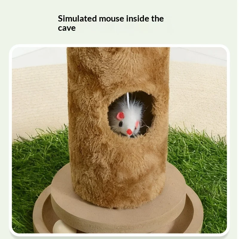 Poste rascador y árbol para gatos de sisal, juguete duradero - imagen 4