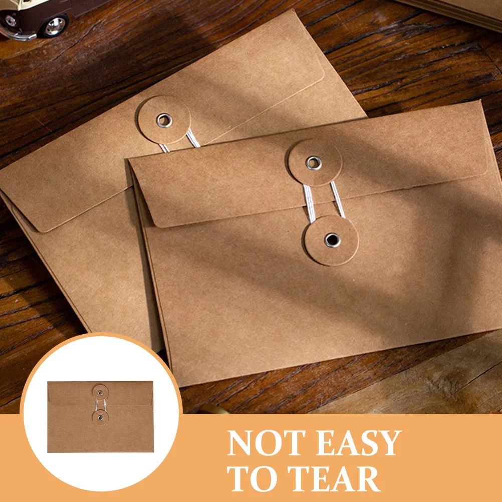24 stücke Kraft Umschläge Blank Büro Schreibwaren Lagerung Beutel Für Brief Schreiben Datei Organisation Wicklung Seil Design Einfache