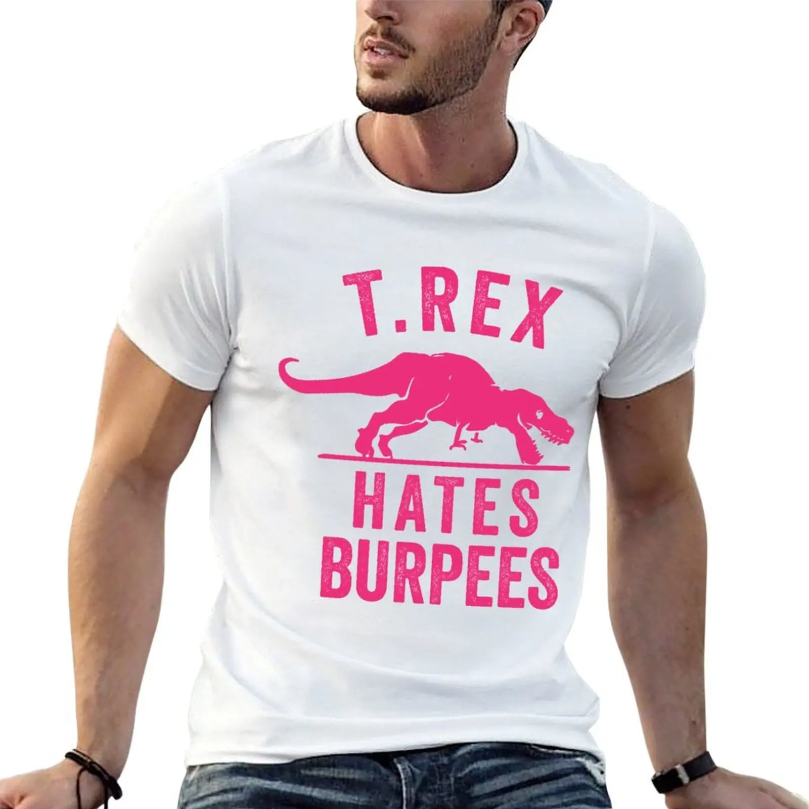 T Rex Hates Burpees T-Shirt heavyweights custom t shirt black t shirts for men