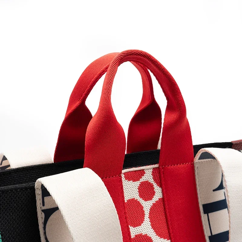 CH Casual Trend Shoulder Bag Simple Commuter Large Capacity Ladies Shopping Handbag New Stripe Splicing Design Crossbody Bags image 4