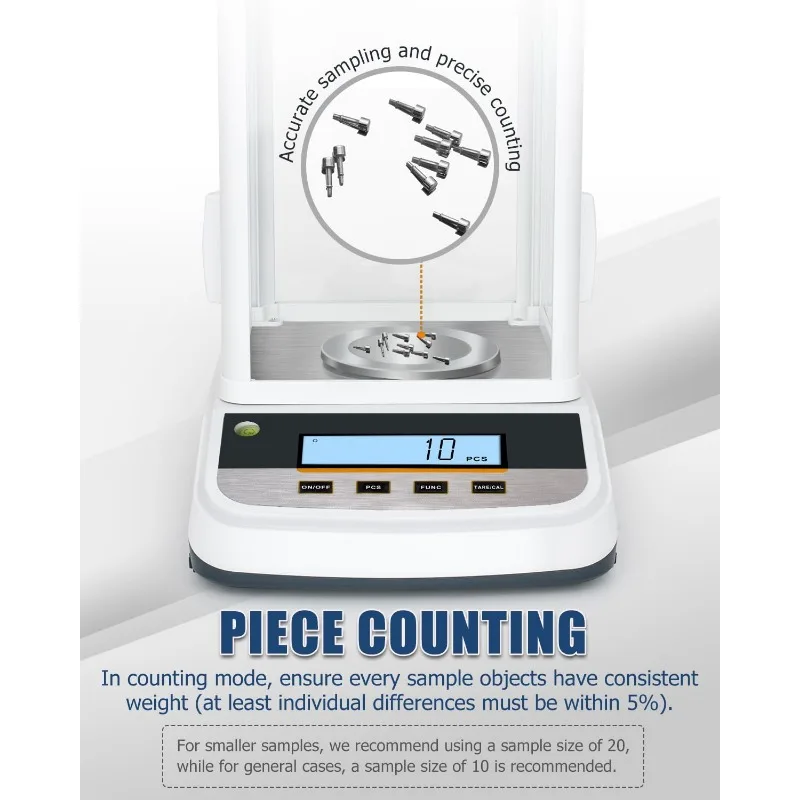 Präzisionswaage 0,001 g Schmuckwaage Digitale Waage Labor Präzisions-Analysenwaage Gewichtswaage 100/200 g/300/500 g