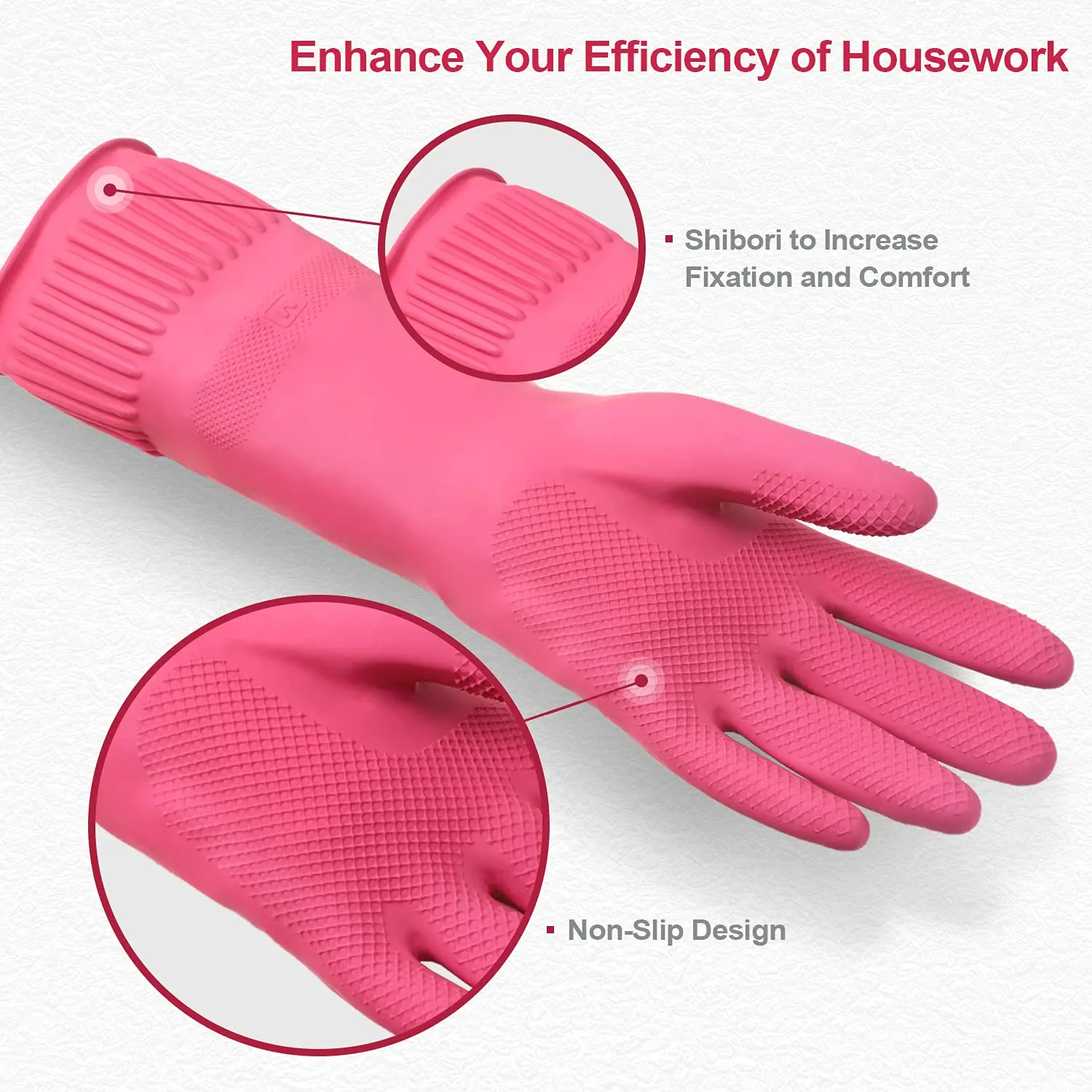 New Flexible Comfortable Rubber Clean Gloves Industrial Thick Protective Gauntlets Waterproof Rubber Latex Dishwashing Gloves