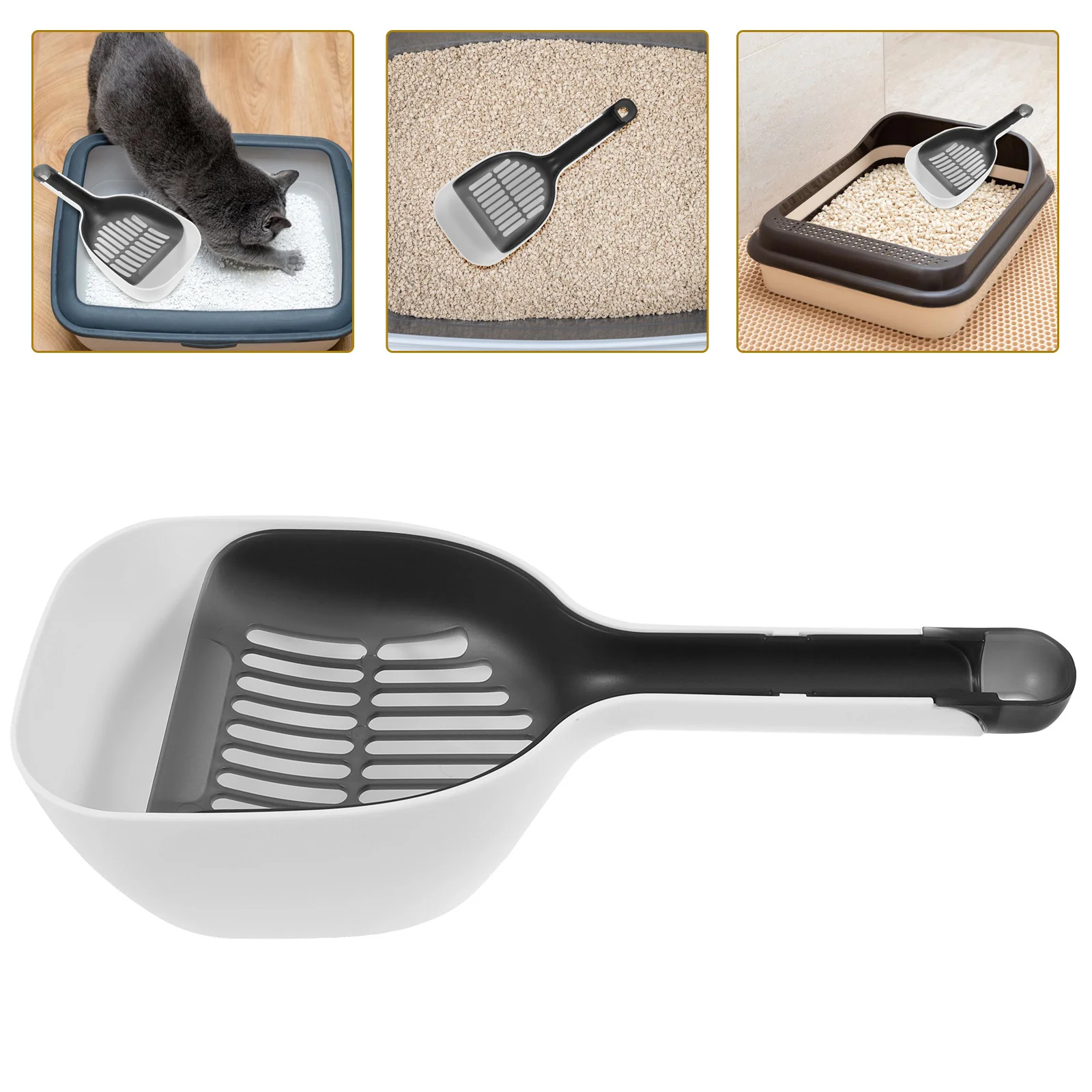 

1 Set Litter Scoop Large Capacity Shovel For Cleaning Cat Sand Poop Durable Plastic Portable Pet Litter Scooper Household Cat