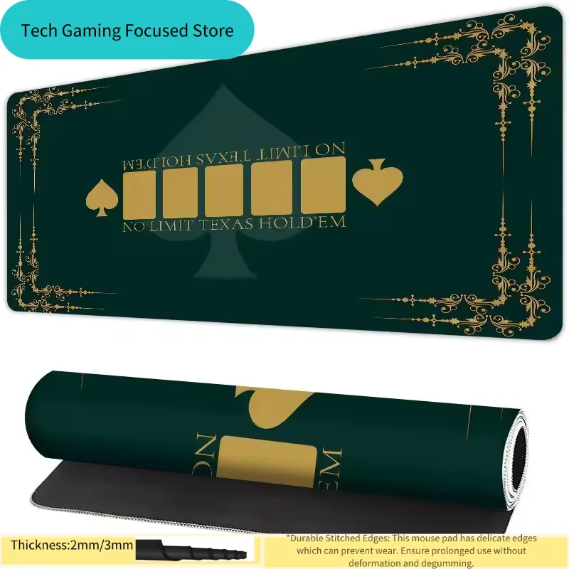 

Большой коврик для мыши XXL с дизайном Texas Hold 'em Poker, игровой коврик для стола, износостойкий коврик из искусственной кожи для ПК, аксессуары для клавиатуры и мыши