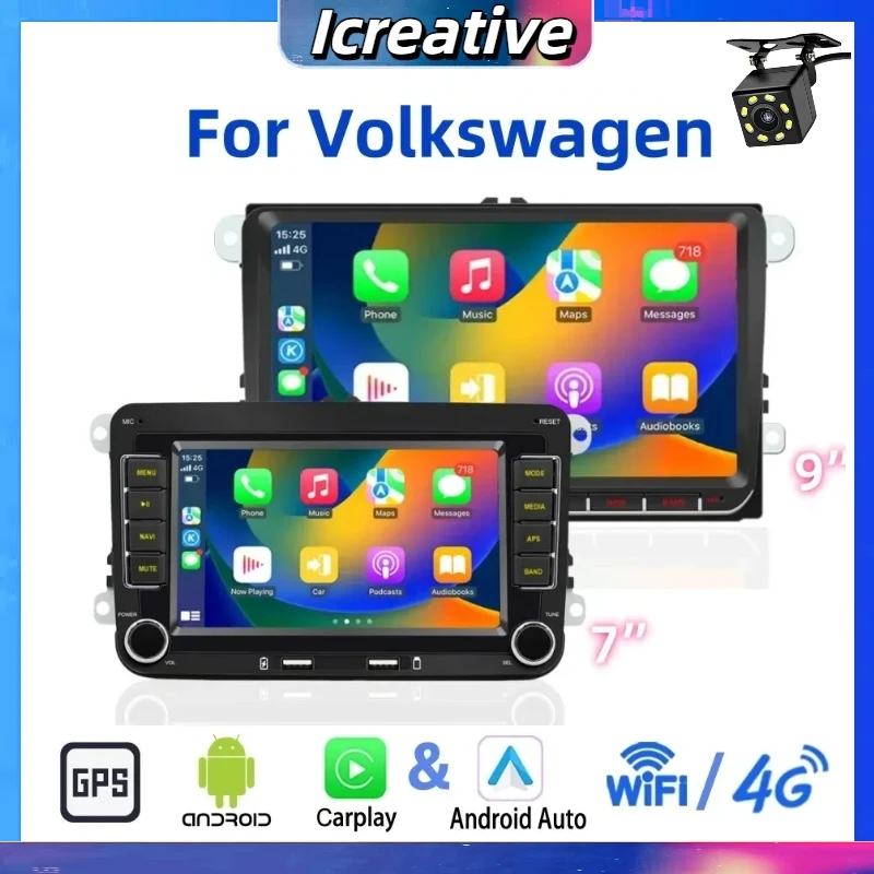 Car Radio Android for Volkswagen Passat B6 B7 Golf 5 6 Polo Jetta Caddy Tiguan Universal Multimedia Wireless Carplay Navigation