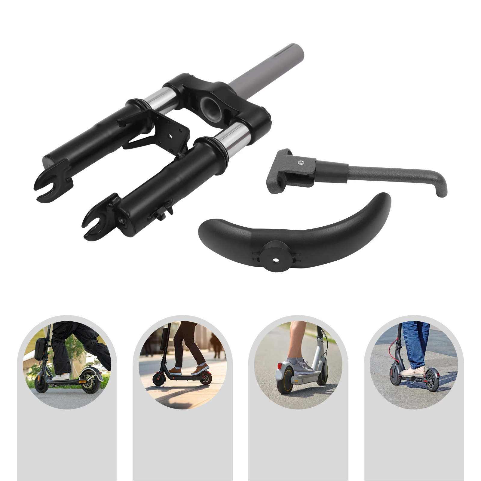Vordergabel-Stoßdämpfer-Kit aus Aluminiumlegierung mit Schutzblech & Ständer zur Vibrationsdämpfung für Pendeln und Offroad-Fahrten