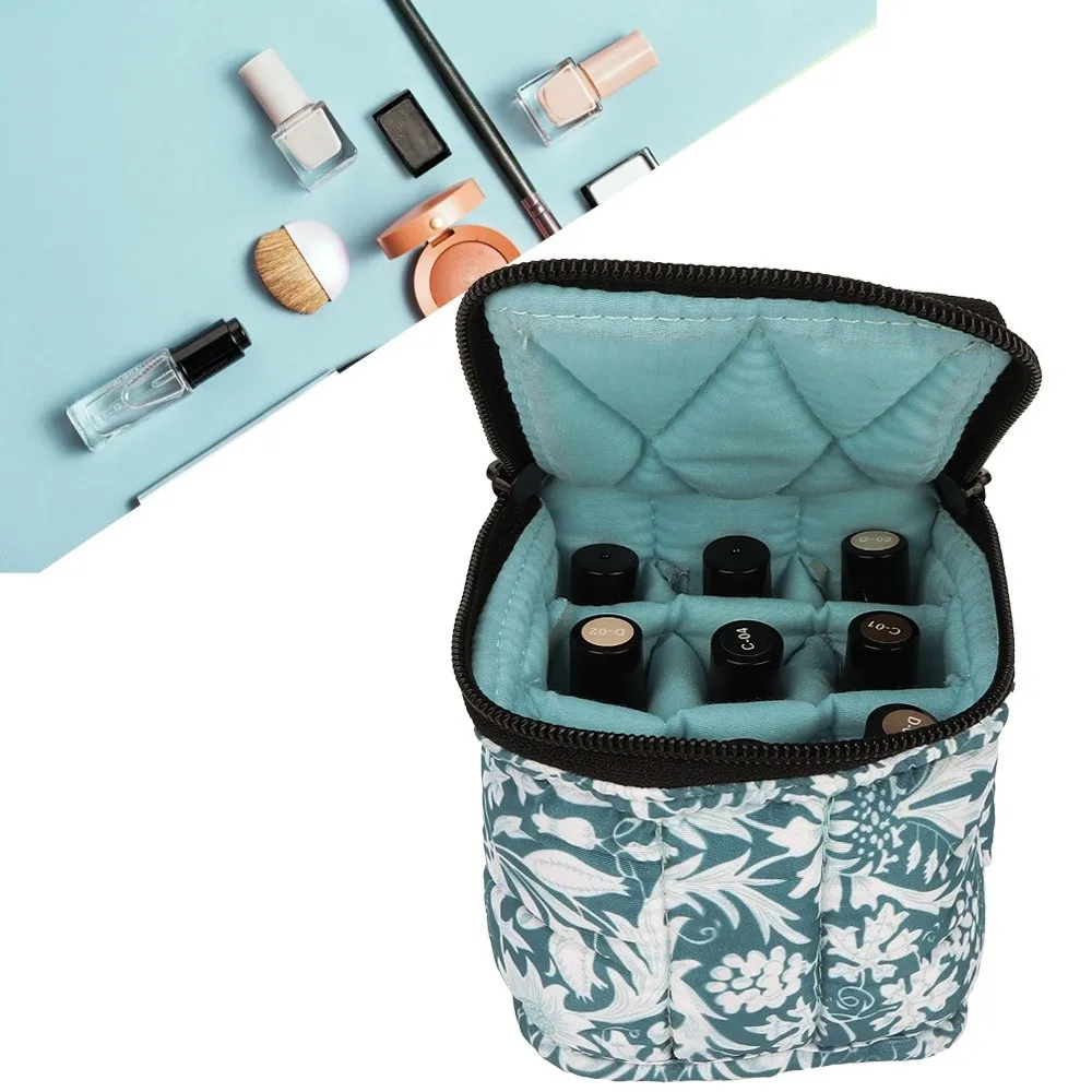 9 Grids Nail Polish Carrying Case Portable & Lightweight Durable Fabric 9 Grids Nail Polish Organizer Manicure Accessory Holder