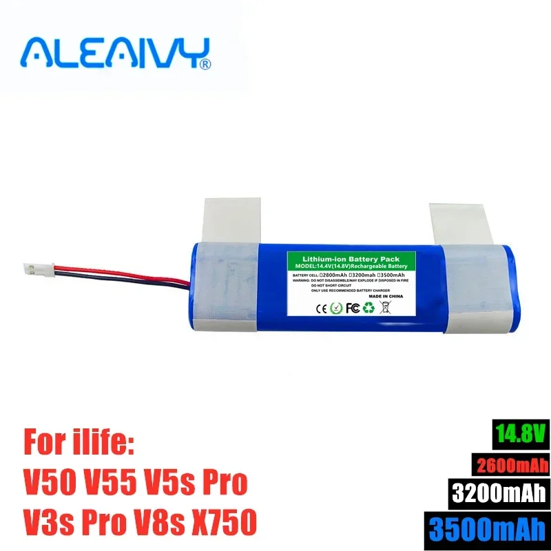 

Original 14.8V 2800mah 3500Mah 18650 Lithium Battery for ILIFE V3s Pro, V50, V5s Pro, V8s, X750 Robot Vacuum Cleaner Battery