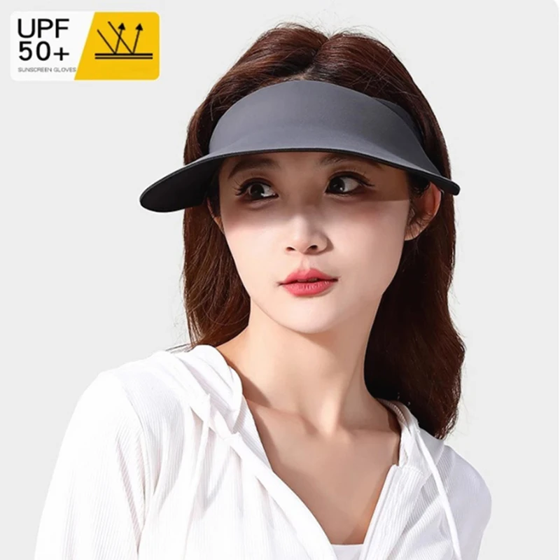 Traceless Sunscreen Hat for Women Large Brim Summer Sunshade Cap for Outdoors UV Protection Lightweight Foldable Empty Top Hat