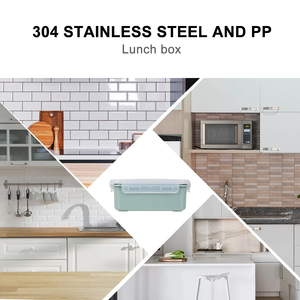 

Lunch Box Stainless Steel 900ml Single Layer Movable Divider Leak Proof Portable Bento Container Insulated for Daily Meals Work