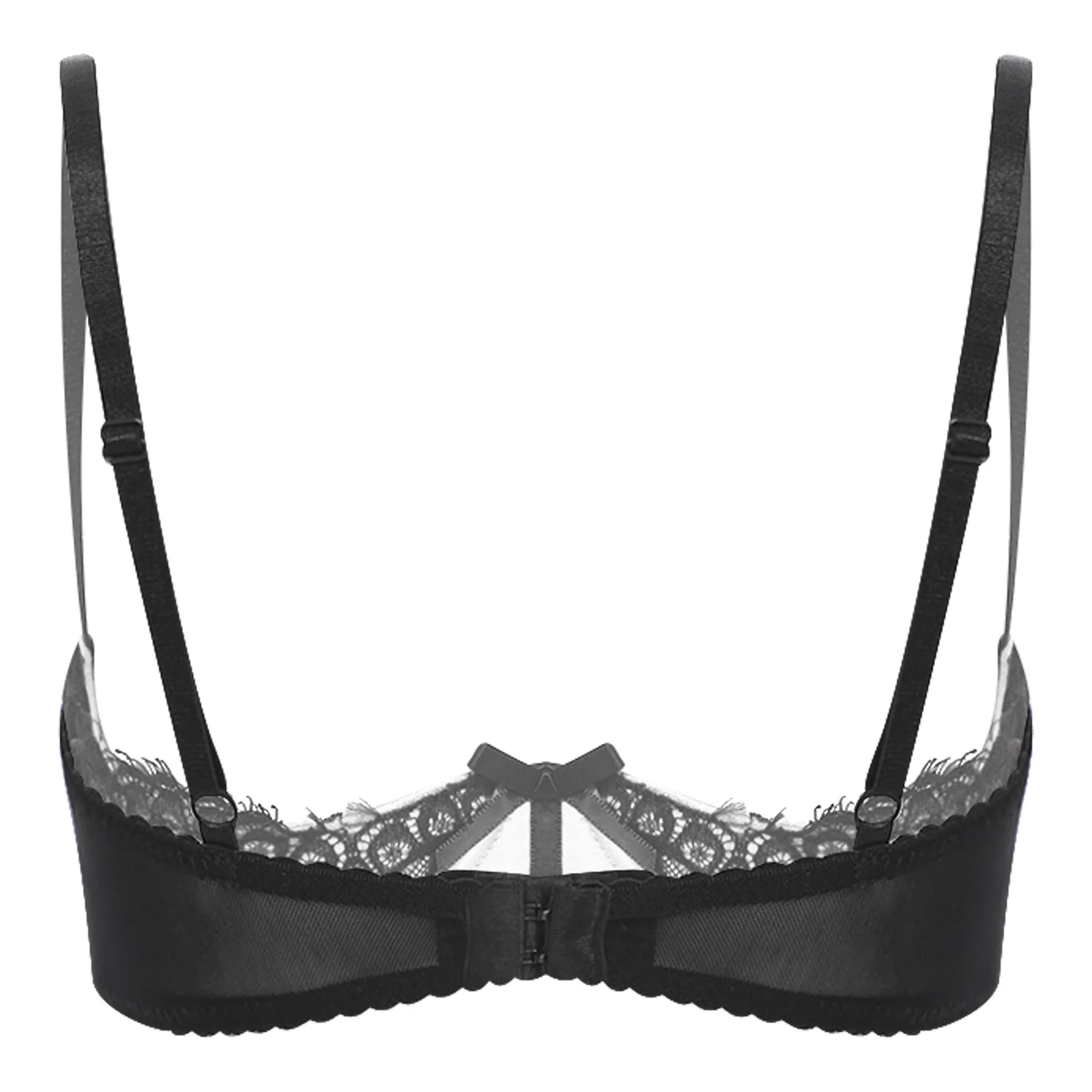 Vrouwen Sexy Half Cups Beha Tops Ondergoed Blootgestelde Tepels Bralette Verstelbare Bandjes Beugel Sheer Lace Push Up Beha