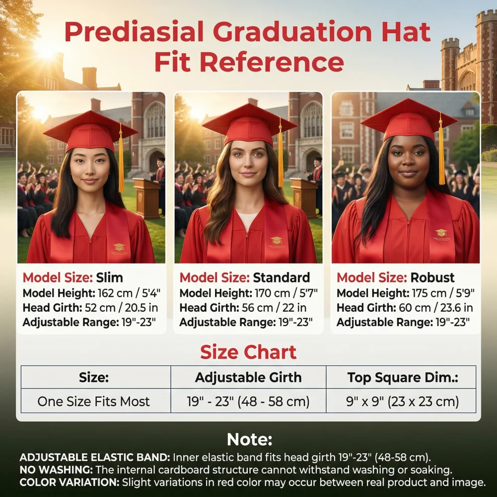 Graduation Cap With Tassel Bachelors Hat With Adjustable Size Elastic Band Graduation Master Degree Graduation Ceremony Hats