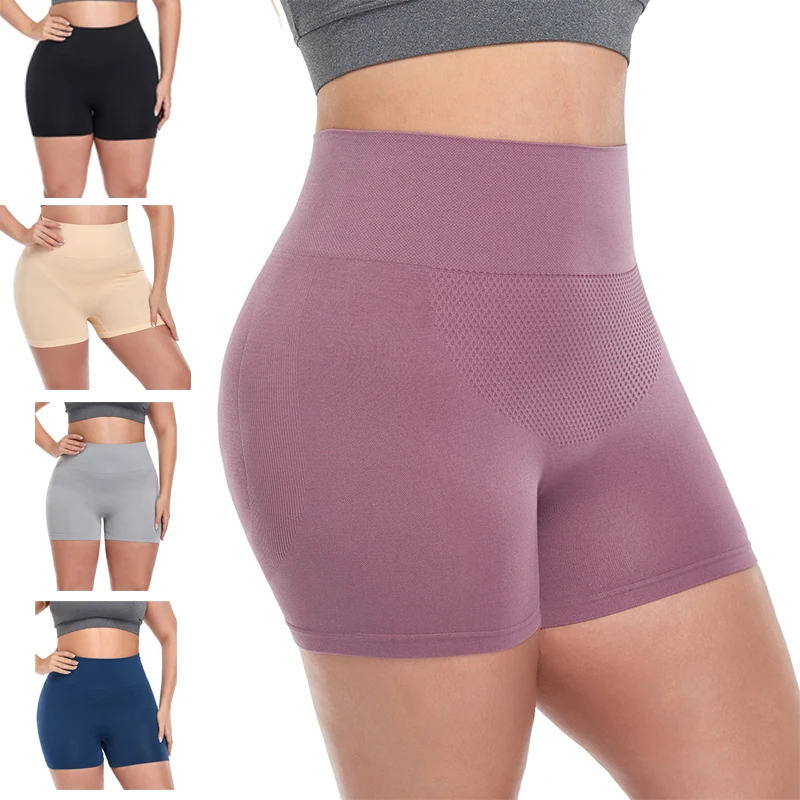 M-XXXL For 40-150kg Plus Size High Waist Honeycomb Hip Lifting Panties Belly Control Safety Shorts Underwear