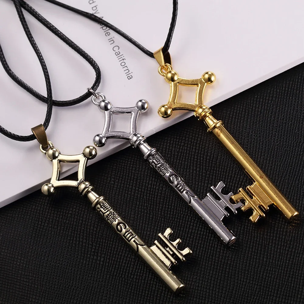 SUMENG 2024 Attack On Titan Necklace Eren Key Shingeki No Kyojin Pendant Fashion Vintage Retro Anime Jewelry For Men Cosplay