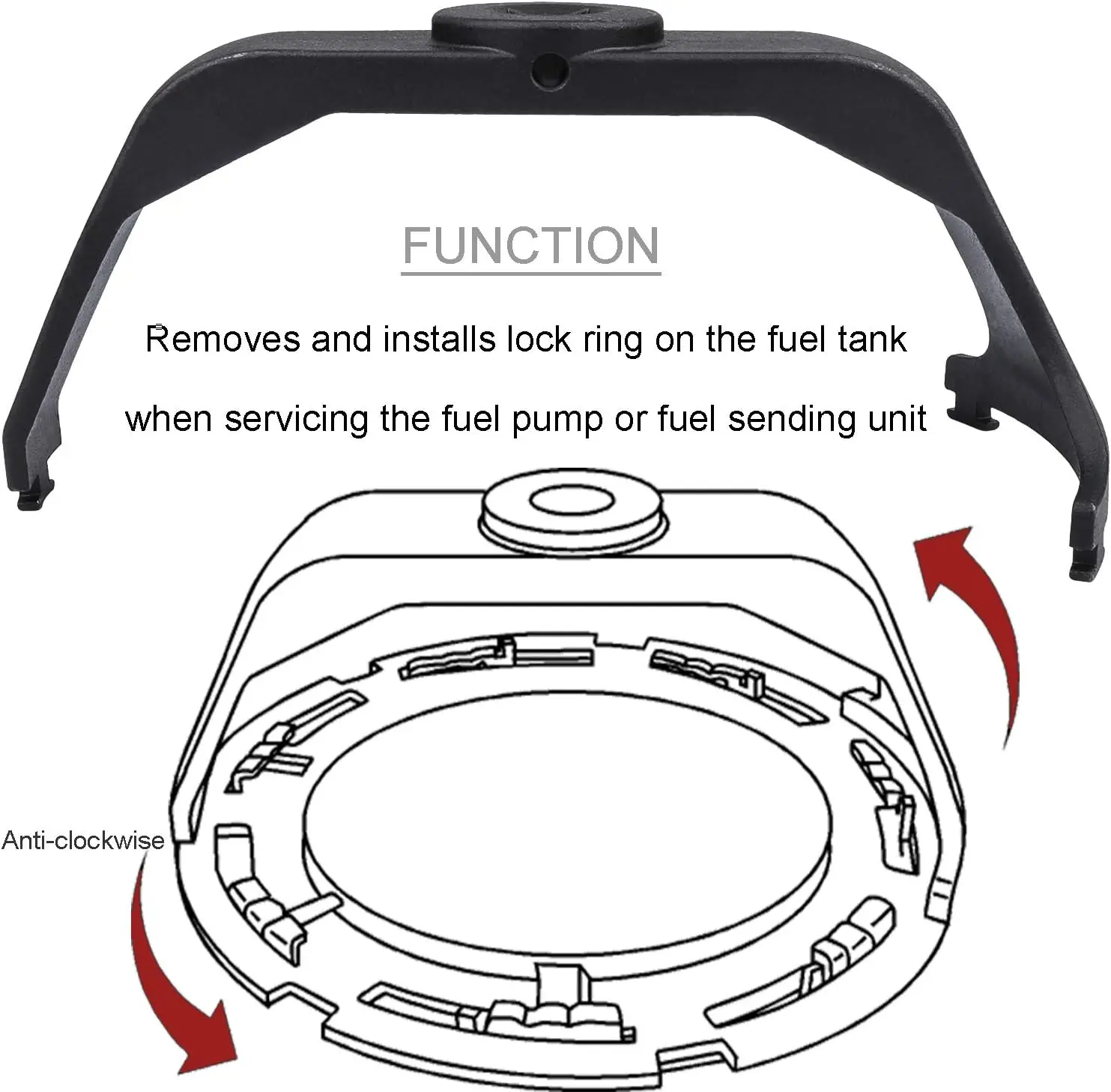 Universele 6599 Brandstoftank Borgring Tool Brandstof Afzender Tank Deksel Remover & Verstelbare Brandstofpomp Module Steeksleutel
