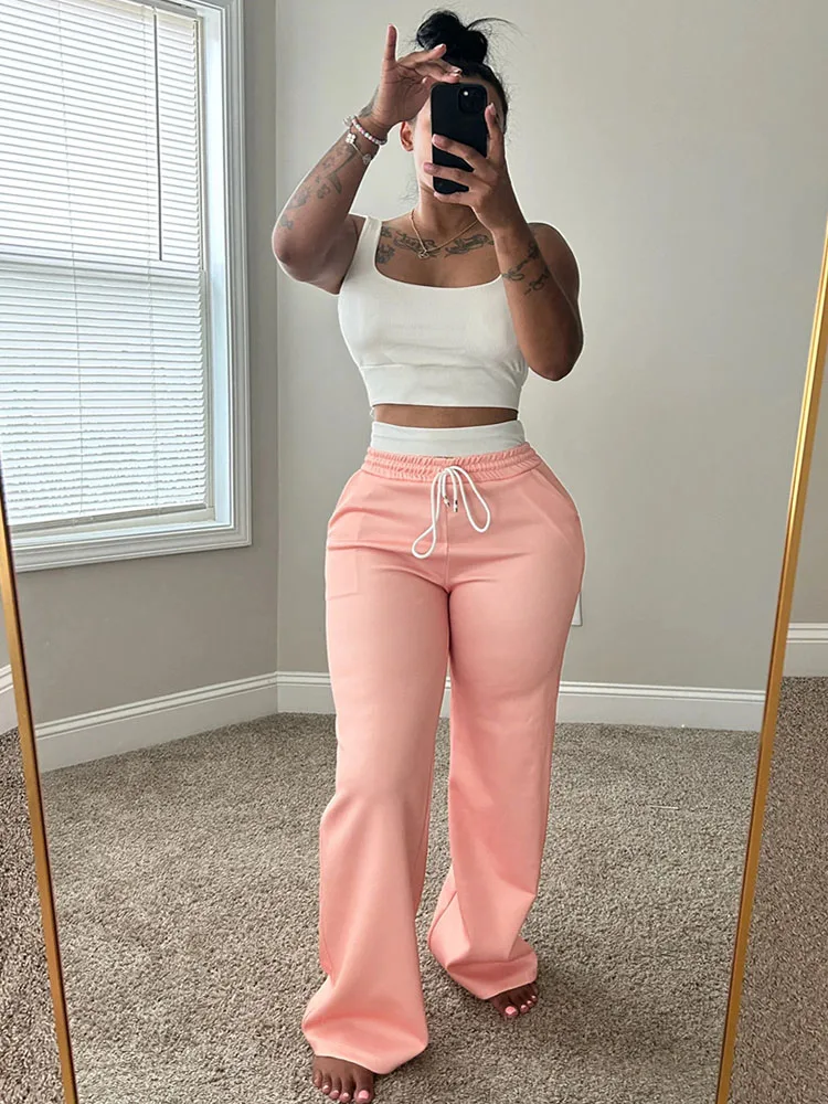 

Вязаные повседневные спортивные костюмы Doyerl для женщин, комплекты из 2 предметов, спортивная майка, укороченный топ без рукавов и спортивные штаны, одежда для тренировок