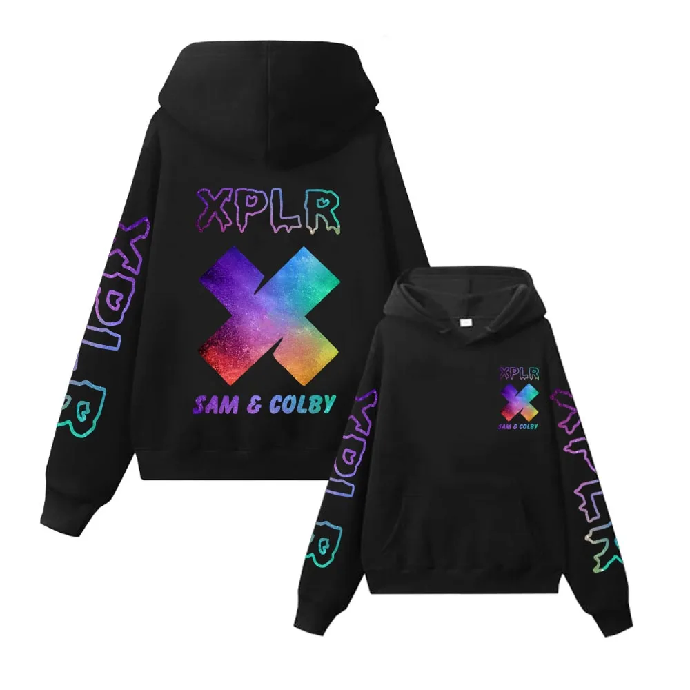 2023 Xplr Sam and Colby Chainlink Merch Heart Shaped Zipper Hoodie Harajuku Hip Hop Men Women Streetwear