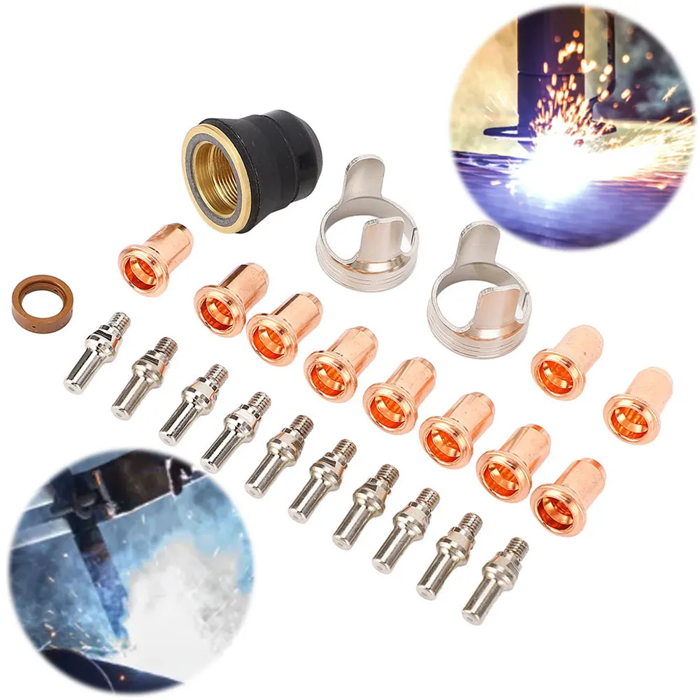 

24 Pcs Plasma Cutter Nozzle Kit Plasma Torch Tip Electrode Nozzle Plasma Cutter Consumables for YESWELDER CUT 55DS Pro CUT 65DS