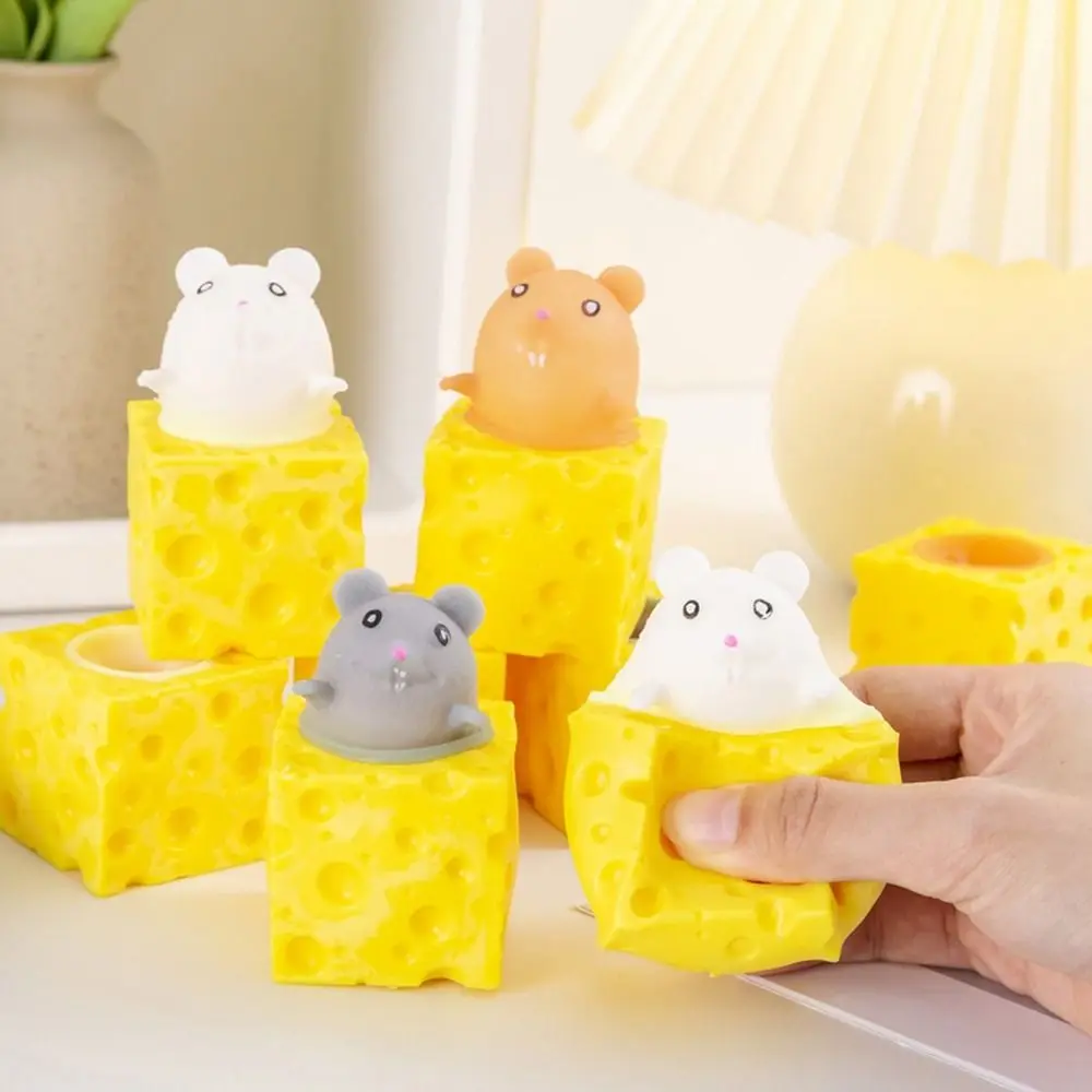 Lustige Pop-up Squeeze Spielzeug Käse Maus Tasse Block Spielzeug Kinder Cartoon Stress Relief Dekompression Kneifen Verstecken Spielzeug Geschenk