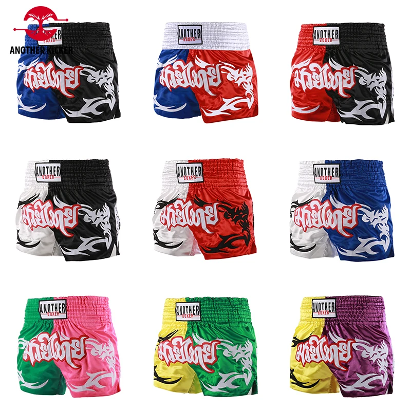 Muay Thai Shorts Adult Kids Boxing Shorts Cage Fighting Kickboxing Training Pants Embroidery Male Female Martial Arts Uniform