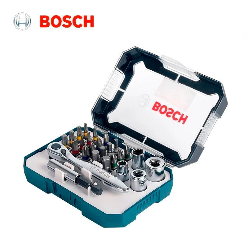 BOSCH 26 PCS Ratchet Wrench Set for Electric Screwdriver Hand Electric Head Driver Head Head Ratchet Wrench Tool Set