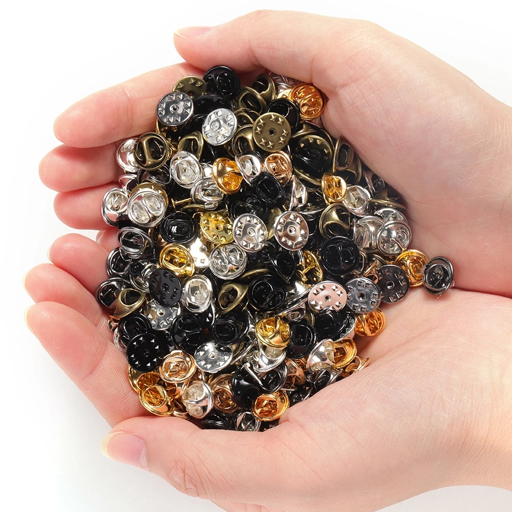 50Pcs Butterfly Clasp Metal Brooch Pin Back Squeeze Badge Holder Clutch Care Cap For DIY Craft Material Ornament Making Supplies - view 5