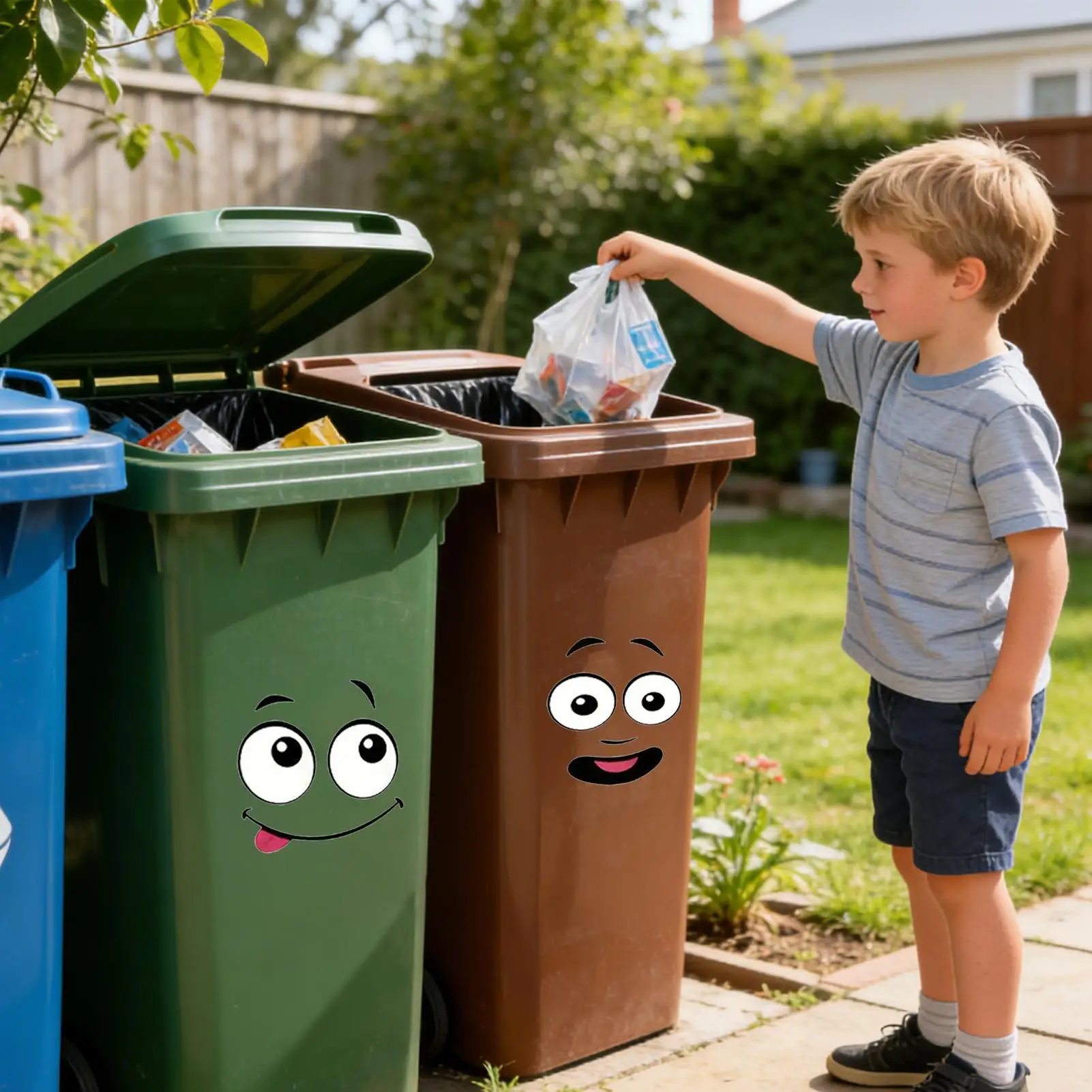 Trash Can Labels 8 Sheets Adhesive Cute Toilet Lid Decal Bin Stickers For Fridge Bins Wall Indoor Outdoor Kitchen Bucket