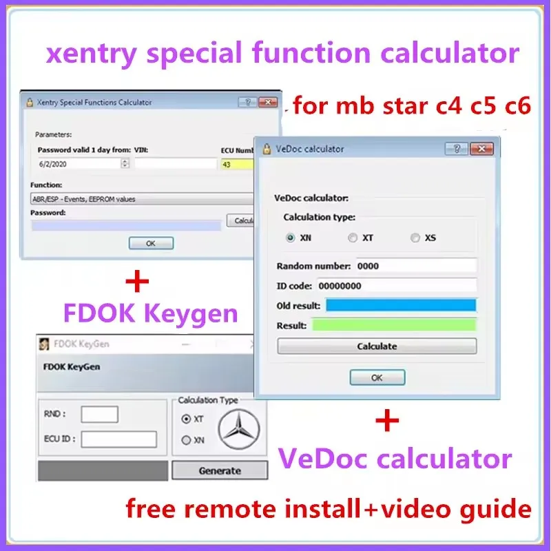 

2026 Hot Sell Xentry Das Special Function Calculator + Vedoc Calculator with FDOK Keygen for MB StarC3 C4 C5 C6 free install