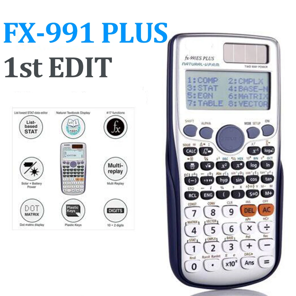 FX-991 PLUS Function Calculator For High School Primary School Science Function Calculator Matrix Complex Equation Solver