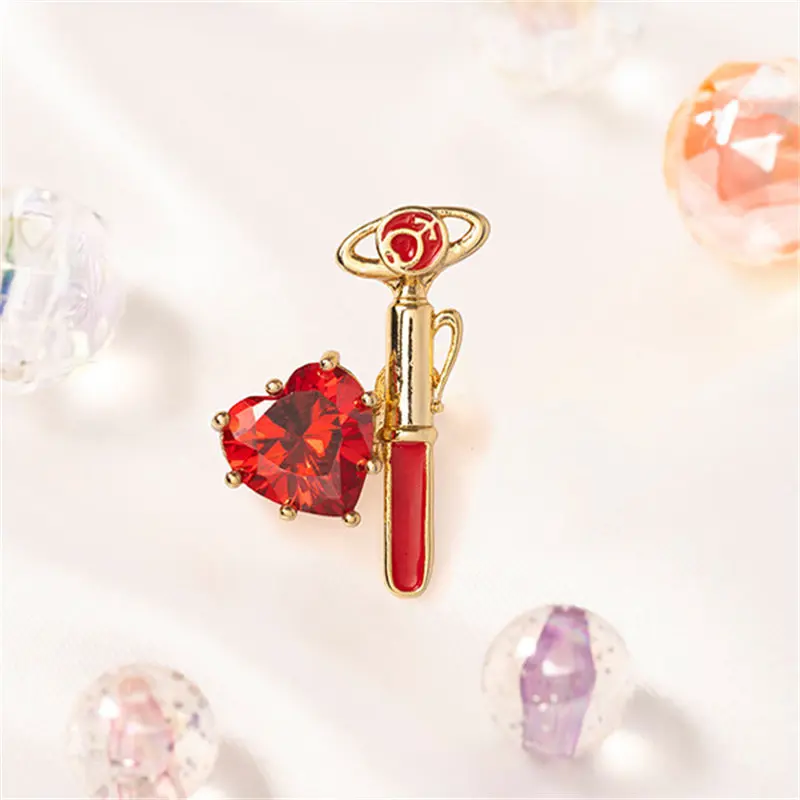 Anime Sailor Brooch Transformer Staff Hearts Badge Jackets Lapel Bags Pin Cosplay Props Jewelry Doujin Collectibles Gifts