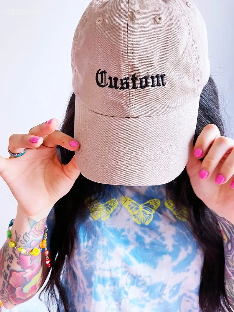 Custom Embroidered Hat Personalized Dad Cap Embroidery Logo Adjustable Baseball Cap Your Own Text Bachelorette Small Business