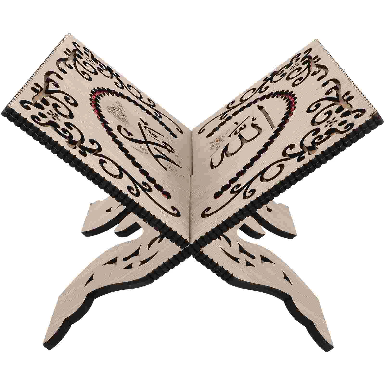 Vintage Book Stand Rhinestones Wooden Reading Holder Delicate Tablet Support Multi Functional Home Office Temple