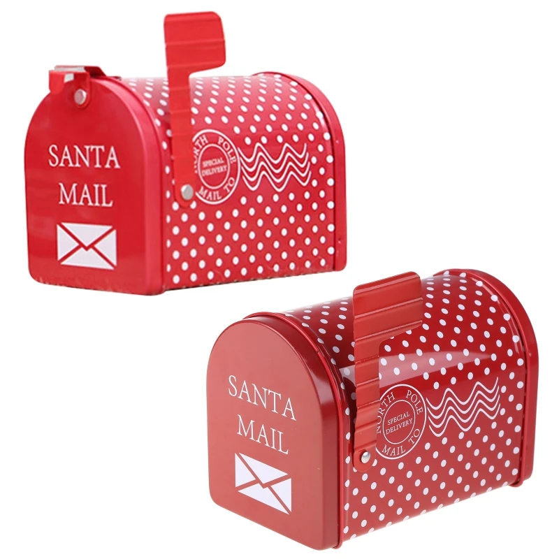 Iron Mailbox Portable Lovely Candies Box Snowman Sock Point Mailbox Design for Home Indoor Adornment