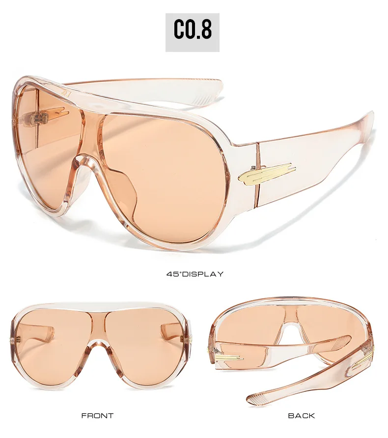 Neue modische, übergroße, schwarze einteilige Sonnenbrille für Damen und Herren, Vintage-Streifen-Design, Sonnenschutzbrille, sexy Driving Shades für Damen – Detail 22
