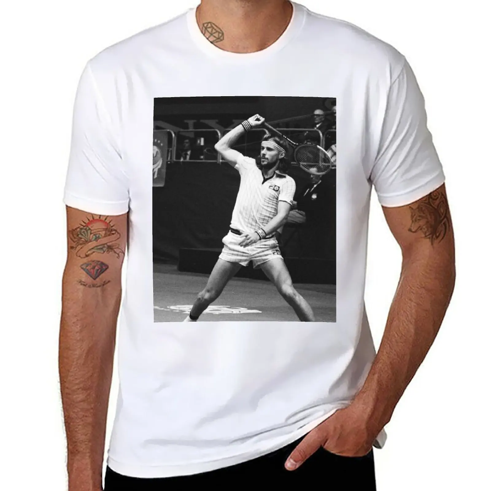 New Borg: The Ice Man: Tennis Legend T-Shirt plain t-shirt aesthetic clothes tees Men's t-shirt