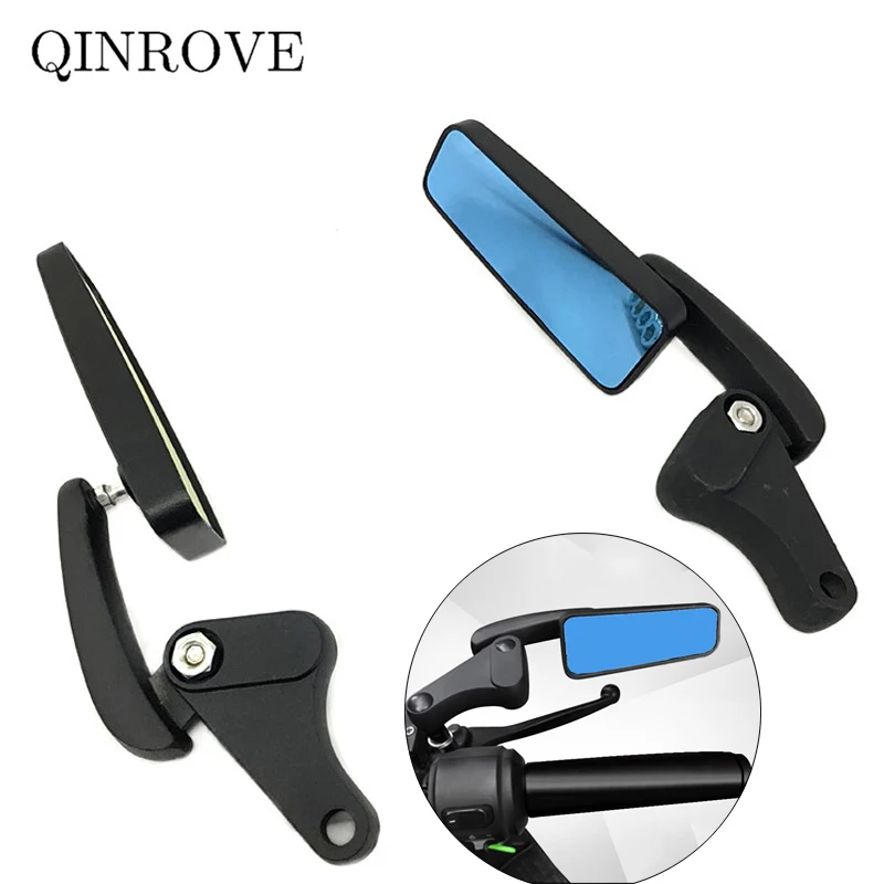 8 10MM Iron Motorcycle Rearview Mirror Blue Glass Side Mirror Universal For Yamaha YBR125 Kawasaki Vulcan S 650 ER6N Versys 650